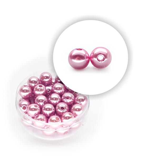 Perla pastello (10 g circa) 8 mm ø - Rosa violetto - Clicca l'immagine per chiudere